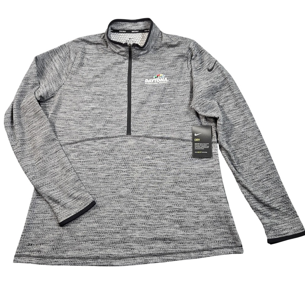 Nike Dri-FIT Pullover Womens XL Gray 1/4‎ Zip Long Sleeve Daytona Speedway